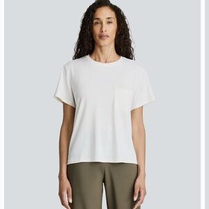 Unbound Merino Boxy Pocket Tee - Cream size medium